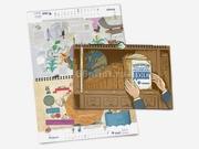 заказать печать 500 календарей настенных перекидных горизонтальных «А4» 7 листов, 4+4