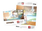 заказать печать 50 календарей настенных перекидных горизонтальных «А3» 7 листов, 4+4