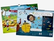 заказать печать 50 календарей настенных перекидных горизонтальных «А3» 13 листов, 4+0