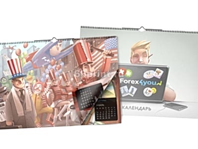 заказать печать 1000 календарей настенных перекидных горизонтальных «А2» 7 листов, 4+4