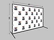 заказать печать Пресс волл 200х400 см. (конструкция + баннер с печатью 720 dpi)