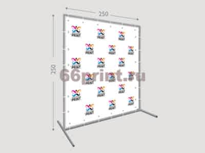 заказать печать Пресс волл 250х250 см. (конструкция + баннер с печатью 720 dpi)