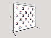 заказать печать Пресс волл 250х300 см. (конструкция + баннер с печатью 720 dpi)