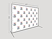 заказать печать Пресс волл 250х400 см. (конструкция + баннер с печатью 720 dpi)