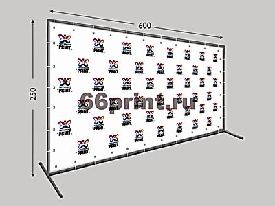 заказать печать Пресс волл 350х600 см. (конструкция + баннер с печатью 720 dpi)