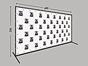 заказать печать Пресс волл 350х600 см. (конструкция + баннер с печатью 720 dpi)