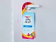 заказать печать 2400 ярлыков на ручку двери, форма № 2, «297х103 мм», 4+4, бумага 150 г/м²