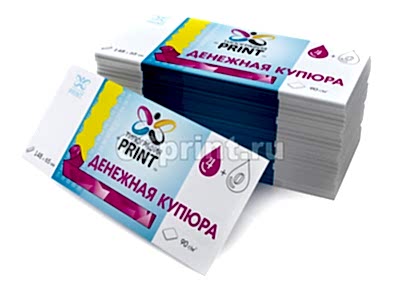 заказать печать 10 000 флаеров «Денежная купюра», 4+0