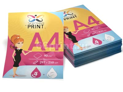 заказать печать 5000 листовок «А4», 4+0