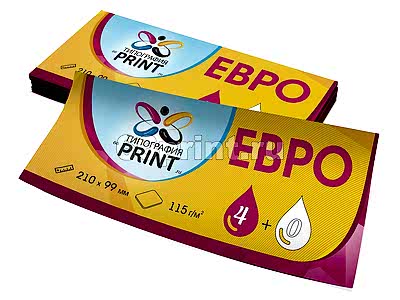 заказать печать 1000 флаеров «Евро», 4+0