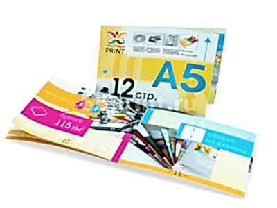 заказать печать 5 000 каталогов «А5», альбомная ориентация, 12 страниц