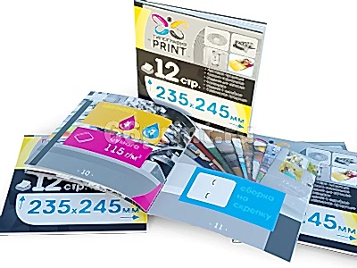 заказать печать 500 брошюр «245х235», 4+4, бумага 115 г/м², 12 страниц