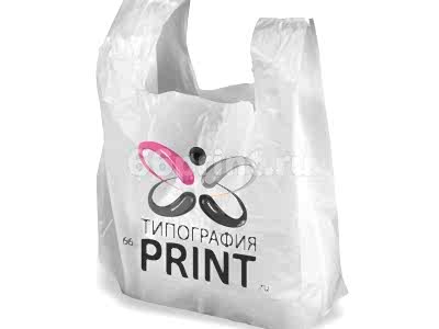 заказать печать 50 000 пакетов майка ПНД, 28/14 х 55, 17 мкм, цветность печати 2+0