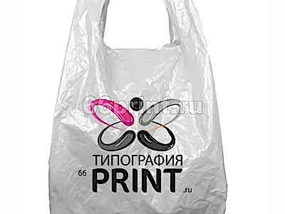 заказать печать 12 500 пакетов майка ПНД, 28/14 х 55, 20 мкм, цветность печати 2+0