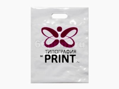 заказать печать 300 пакетов ПВД, 30х40, 70 мкм, цветность печати 2+0