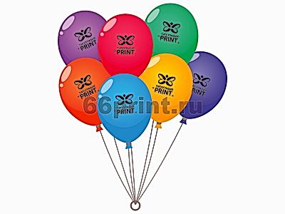 заказать печать 100 воздушных шаров, красочность печати 1+0