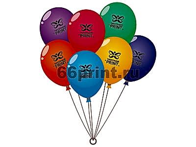 заказать печать 200 воздушных шаров, красочность печати 1+0