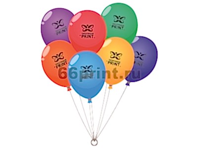 заказать печать 1000 воздушных шаров, красочность печати 1+0