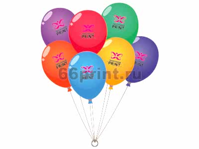 заказать печать 300 воздушных шаров, красочность печати 2+0