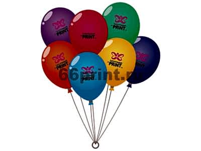 заказать печать 1000 воздушных шаров, красочность печати 2+0