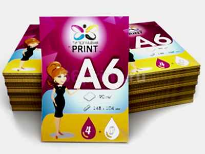 заказать печать 200 000 листовок «А6», бумага газетная 45 г/м2, красочность печати 4+0