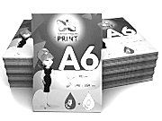 заказать печать 100 000 листовок «А6», бумага газетная 45 г/м2, красочность печати 1+0