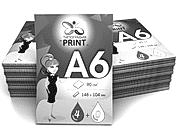 заказать печать 200 000 листовок «А6», бумага газетная 45 г/м2, красочность печати 1+0