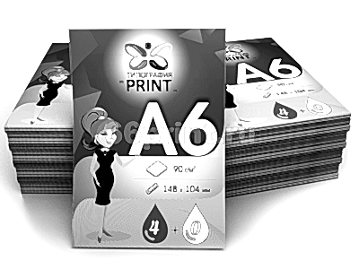 заказать печать 200 000 листовок «А6», бумага газетная 45 г/м2, красочность печати 1+0